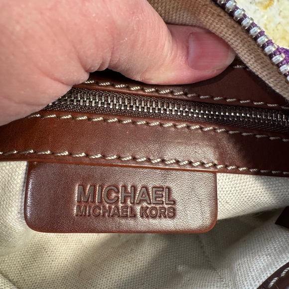 Michael Kors Purple Suede Studded Shoulder Bag - Picture 6 of 9